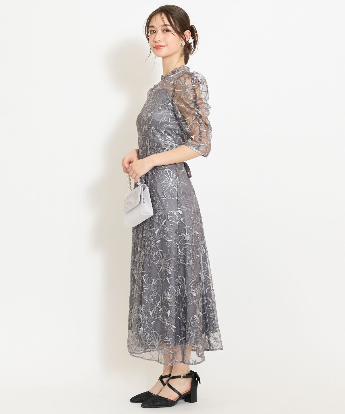 WILLSELECTION「パイピングライン刺繍ワンピース」|ドレス|