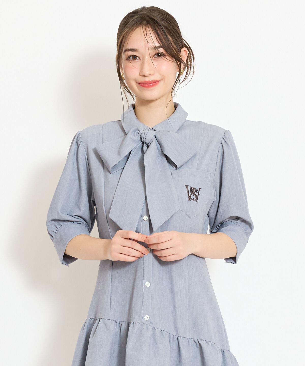 WILLSELECTION「ティアードフリルリボンタイシャツワンピース」|ワンピース|