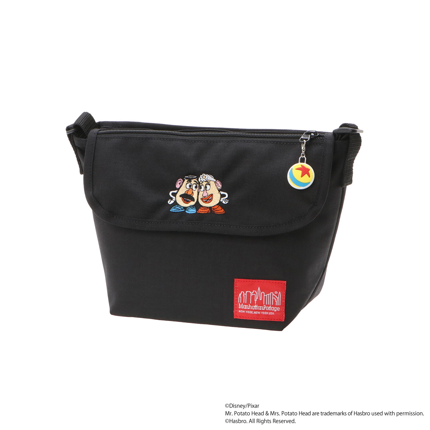 Manhattan Portage「Nylon Messenger Bag (XS) FZP MGNT / TOY STORY MR AND MRS POTATO HEAD」|ショルダー・メッセンジャー|BLK