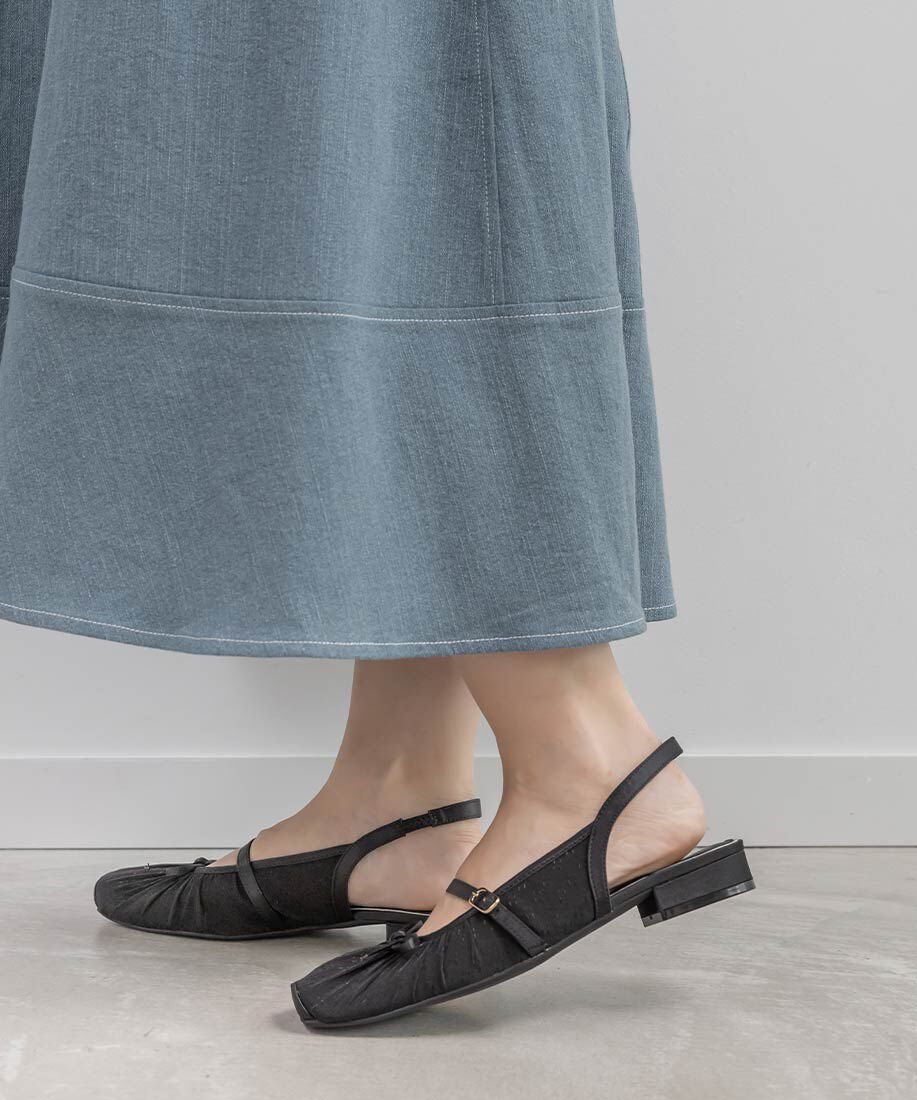  「シアーギャザーバックストラップパンプス」|パンプス|