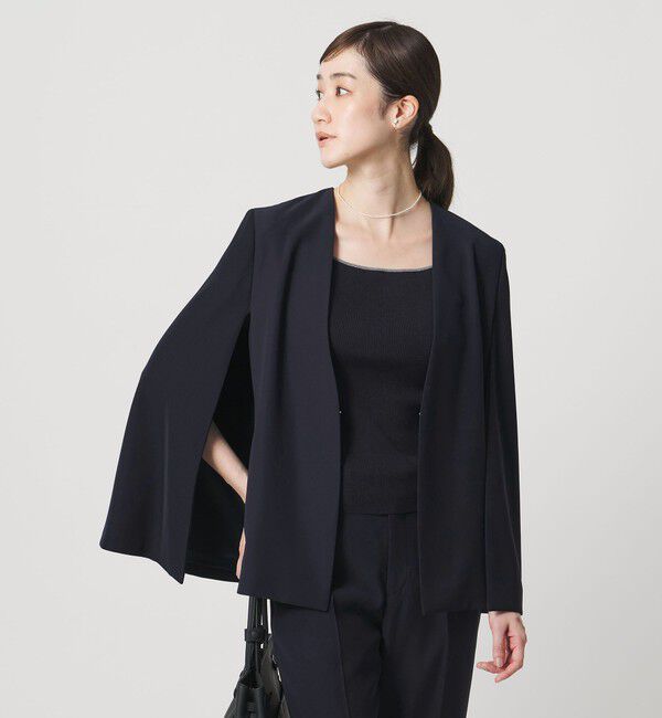 UNITED ARROWS「ケープ ノーカラージャケット」|ノーカラージャケット|NAVY