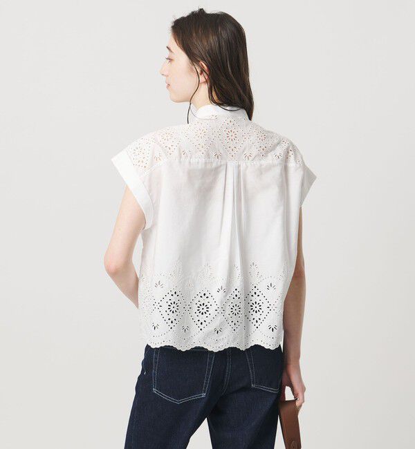 UNITED ARROWS「＜TICCA＞レース フレンチスリーブ シャツ」|シャツ・ブラウス|