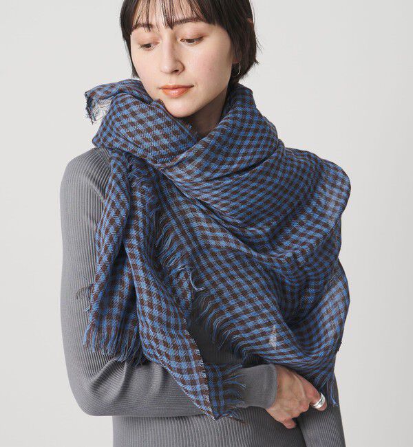 UNITED ARROWS「【一部別注】＜MARIANI＞LIN ギンガムチェック ストール」|ストール|