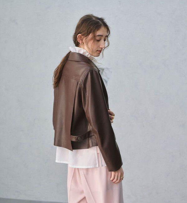 UNITED ARROWS「レザーライク ショートブルゾン」|ブルゾン・スタジャン|