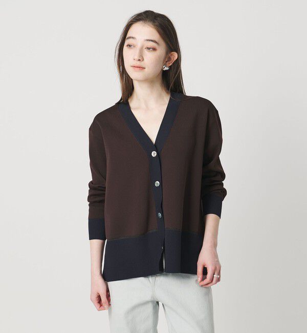UNITED ARROWS「ミニマル 2WAY カーディガン ‐ウォッシャブル‐」|カーディガン|DK.BROWN