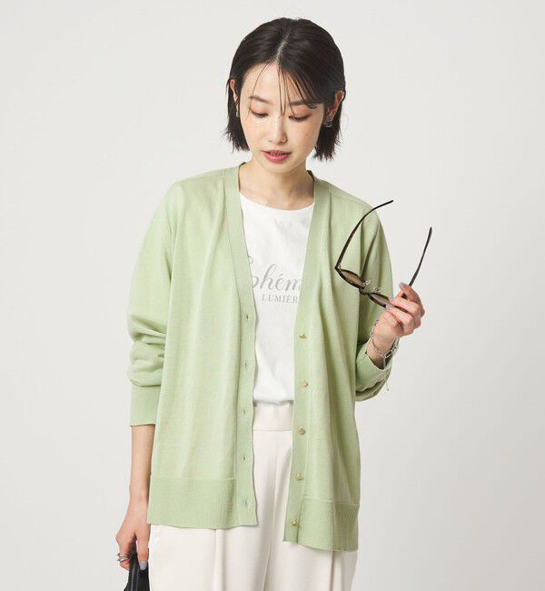 UNITED ARROWS green label relaxing「シャーリー Vネック ニット カーディガン ウォッシャブル」|カーディガン|LIME