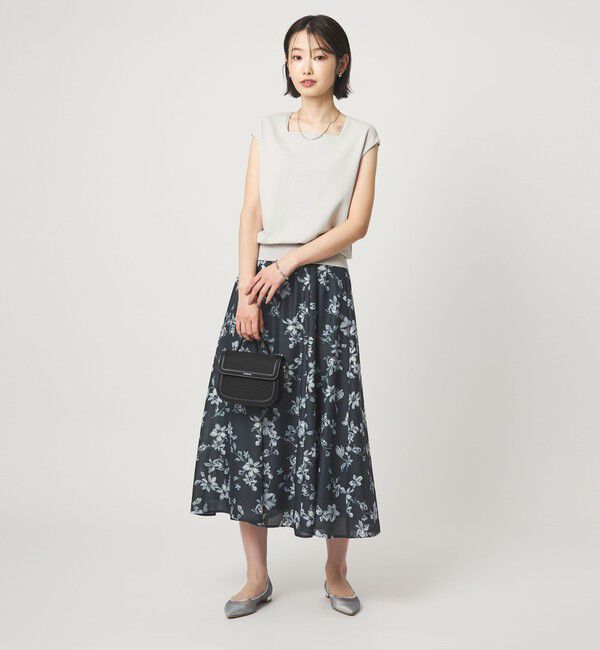 UNITED ARROWS green label relaxing「HIYOKE スクエアネック フレンチスリーブ ニット」|ニット・セーター|