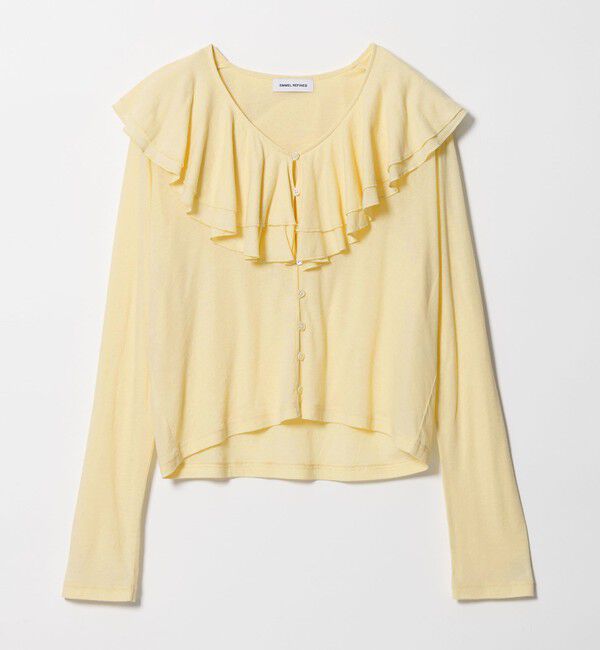 EMMEL REFINES「＜EMMEL REFINES＞EM フリルネック フライス カーディガン」|カーディガン|