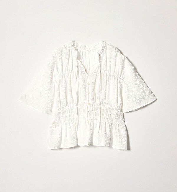 EMMEL REFINES「＜EMMEL REFINES＞EM フリルエリ シャーリング ブラウス」|シャツ・ブラウス|