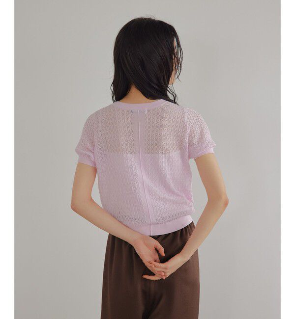 EMMEL REFINES「＜EMMEL REFINES＞EM HW スカシアミ ショートスリーブ ニット」|ニット・セーター|