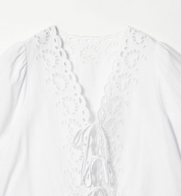EMMEL REFINES「＜EMMEL REFINES＞EM カットワーク刺しゅう ショートスリーブ ブラウス」|シャツ・ブラウス|