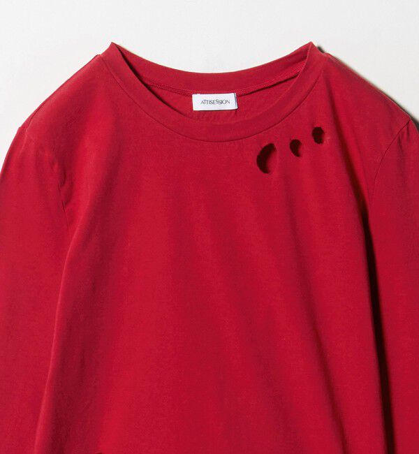 ATTISESSION「＜ATTISESSION＞フラワーモチーフ ホール ロングスリーブ Tシャツ」|Tシャツ・カットソー|