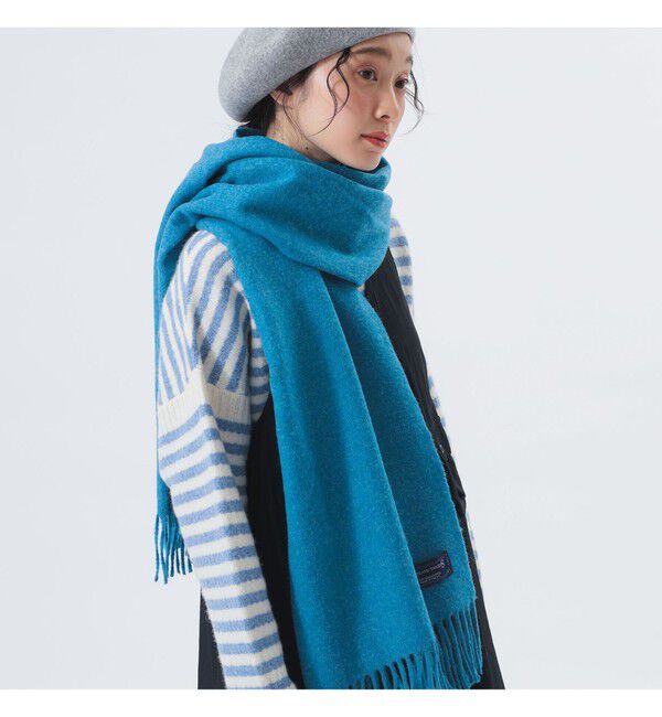 BEAMSBOY「HIGHLAND TWEEDS / ソリッド ストール 大」|マフラー|OCEANO_BLUE