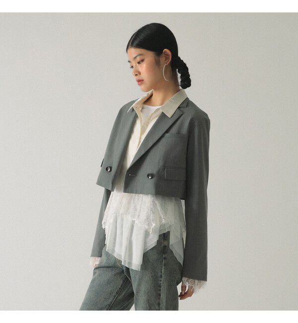 Ray BEAMS 「2ボタン W クロップド ジャケット」|テーラードジャケット|