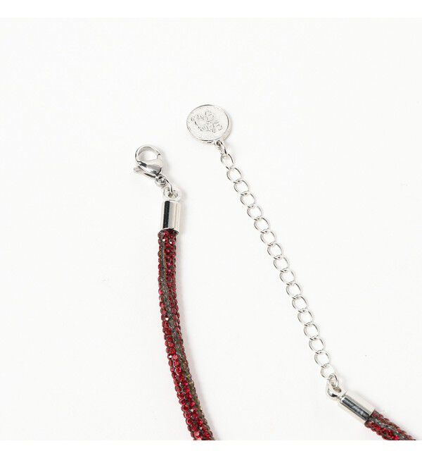 Ray BEAMS 「LOTUS PINK / ラインストーン ボウ ネックレス」|ネックレス|