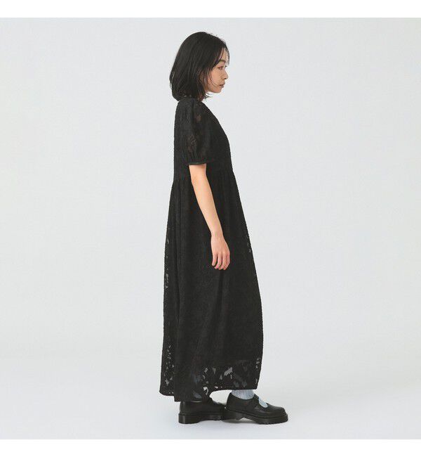 Ray BEAMS 「ジャガード パフスリーブ ワンピース」|ワンピース|