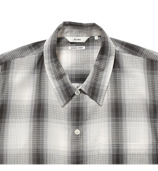 BEAMS「オンブレチェック ミニレギュラーカラーシャツ【リラックスフィット】」|シャツ・ブラウス|