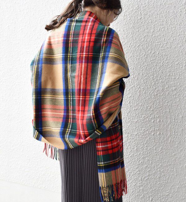 SHIPS for women「【SHIPS別注】JOHNSTONS:カシミヤチェックストール」|ストール|