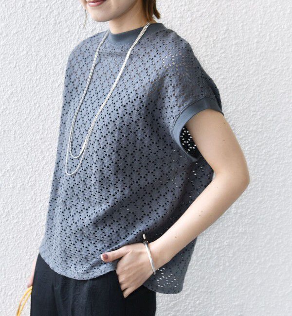 SHIPS for women「《一部追加予約》【WEB限定】〈手洗い可能〉アイレット クルーネック プルオーバー」|Tシャツ・カットソー|