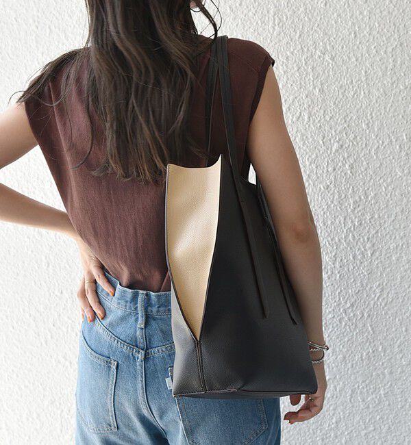 SHIPS any「SHIPS any: ポーチ付き バイカラー A4 トート バッグ」|トートバッグ|