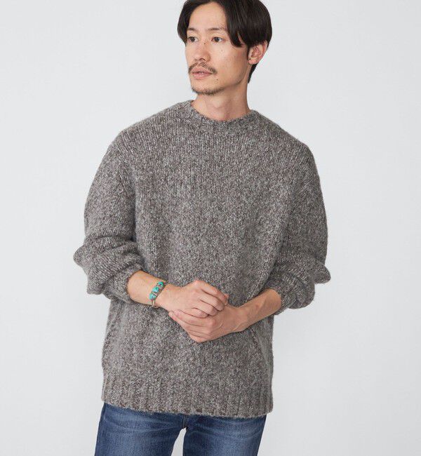 SHIPS「SHIPS: フラッフィー メランジ クルーネック プルオーバー ニット」|ニット・セーター|ブラウン