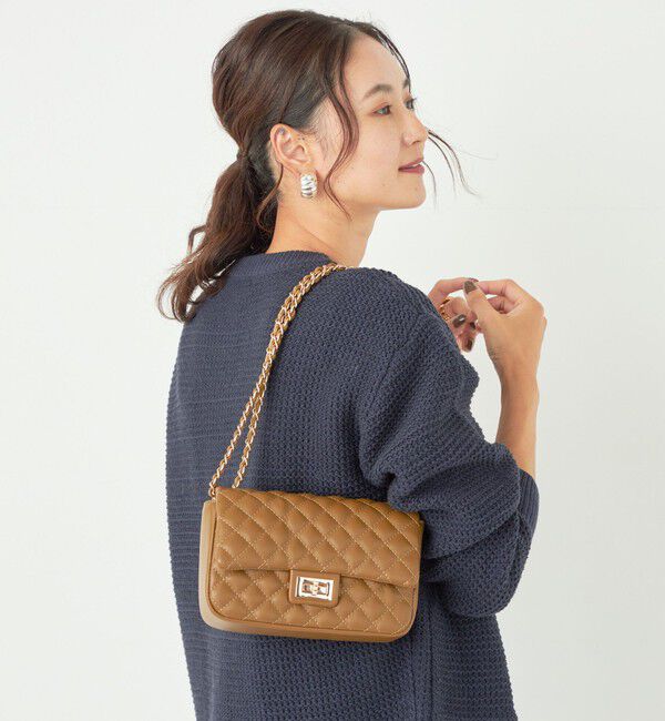 SHIPS Colors 「SHIPS Colors:キルティング チェーン バッグ◇」|ショルダー・メッセンジャー|キャメル
