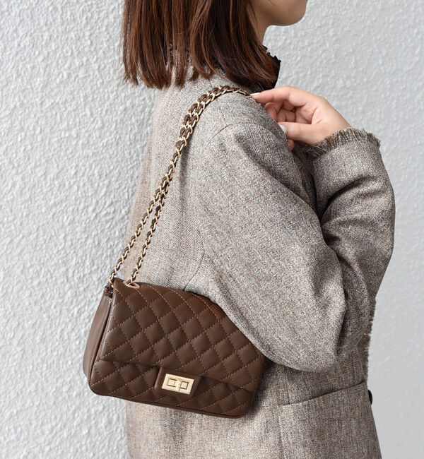 SHIPS Colors 「SHIPS Colors:キルティング チェーン バッグ◇」|ショルダー・メッセンジャー|ブラウン