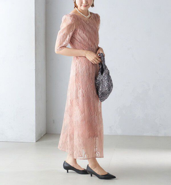 SHIPS for women「kaene:スパンコール 刺繍 ワンピース（セレモニー対応可）」|ワンピース|