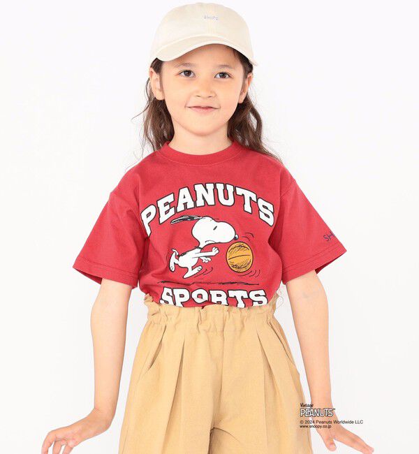 SHIPS KIDS「SHIPS KIDS:100～125cm / スヌーピー スポーツ 半袖 TEE」|Tシャツ・カットソー|レッド