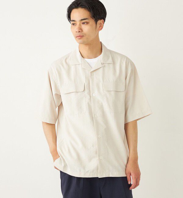 SHIPS Colors 「SHIPS Colors:〈洗濯機可能〉ダブルポケット サファリ シャツ」|シャツ・ブラウス|ライトグレー