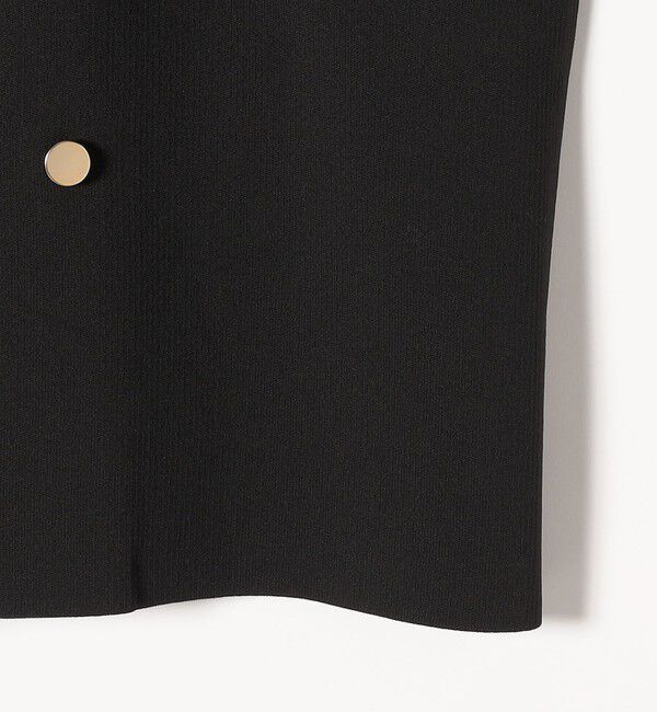 quaranciel「quaranciel:〈手洗い可能〉ニット ノーカラー ダブル ジャケット カーディガン」|カーディガン|