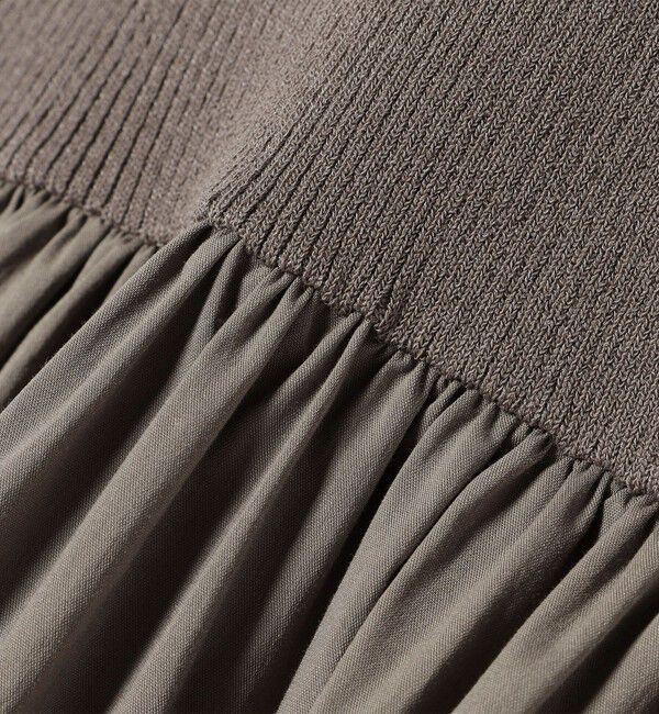 SHIPS for women「〈手洗い可能〉コットン リブ ノースリーブ &times; 布帛 スカート ワンピース」|ワンピース|