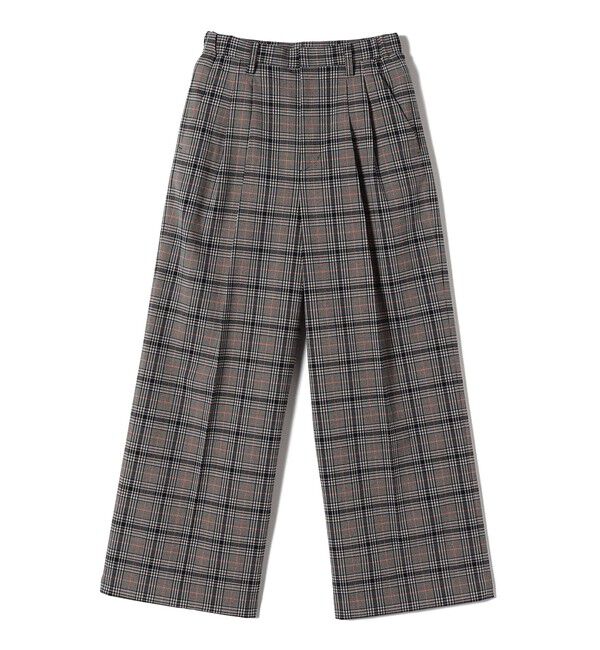 SHIPS for women「〈手洗い可能〉ウール混 チェック タック ワイド パンツ」|その他|