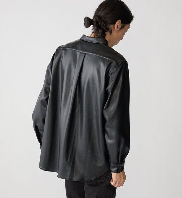 SHIPS「BENCH MARKING SHIRT: レギュラーカラー 合成皮革 シャツ」|シャツ・ブラウス|