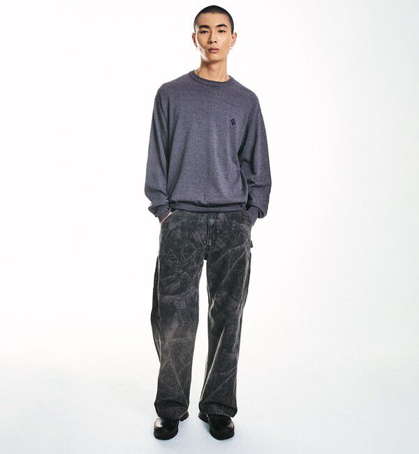 SHIPS「City Ambient Products:〈手洗い可能〉14ゲージ レーヨン ナイロン ワンポイントロゴニット」|ニット・セーター|