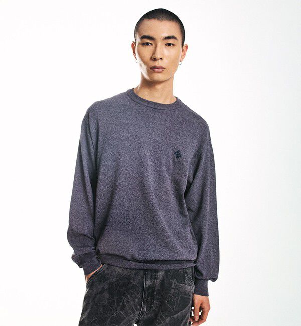 SHIPS「City Ambient Products:〈手洗い可能〉14ゲージ レーヨン ナイロン ワンポイントロゴニット」|ニット・セーター|