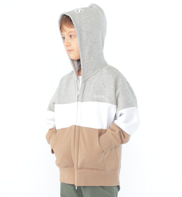 SHIPS KIDS「SHIPS KIDS:100～130cm / ロゴ フード ジップ パーカ」|パーカー|