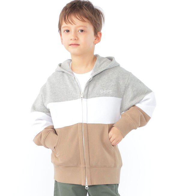 SHIPS KIDS「SHIPS KIDS:100～130cm / ロゴ フード ジップ パーカ」|パーカー|
