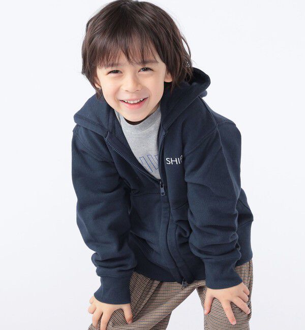 SHIPS KIDS「SHIPS KIDS:100～130cm / ロゴ フード ジップ パーカ」|パーカー|