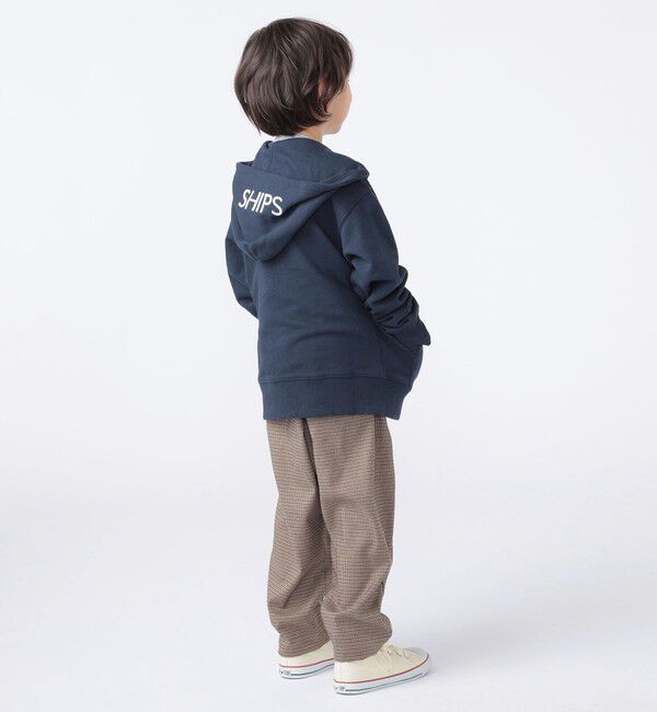 SHIPS KIDS「SHIPS KIDS:100～130cm / ロゴ フード ジップ パーカ」|パーカー|