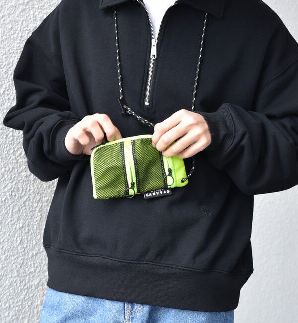SHIPS any「【SHIPS any別注】MAISON CANVVAS: メッシュ ウォレット マルチ ショルダーポーチ◇」|ショルダー・メッセンジャー|ライトグリーン