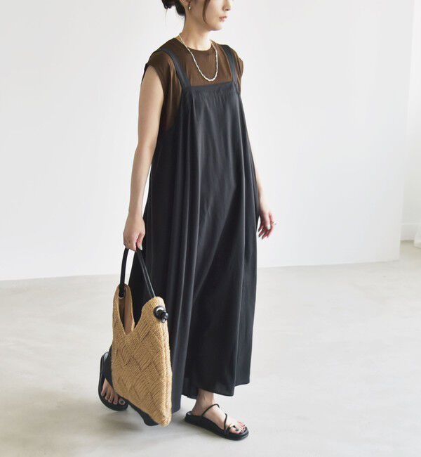 quaranciel「quaranciel:〈手洗い可能〉バックオープン ギャザー フレア ジャンパー スカート」|ワンピース|