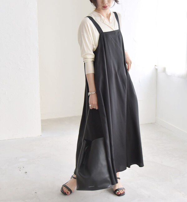 quaranciel「quaranciel:〈手洗い可能〉バックオープン ギャザー フレア ジャンパー スカート」|ワンピース|