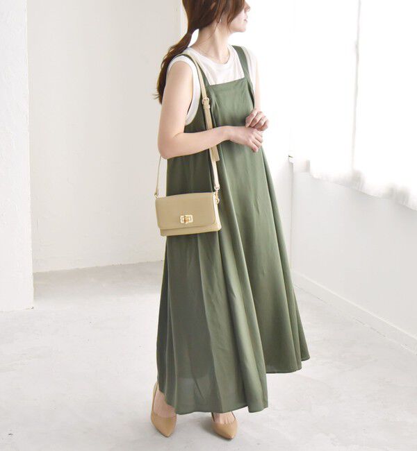 quaranciel「quaranciel:〈手洗い可能〉バックオープン ギャザー フレア ジャンパー スカート」|ワンピース|