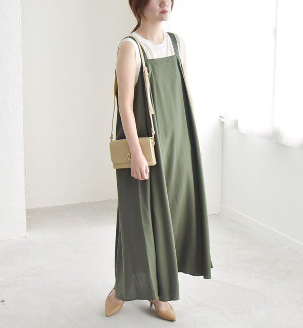 quaranciel「quaranciel:〈手洗い可能〉バックオープン ギャザー フレア ジャンパー スカート」|ワンピース|