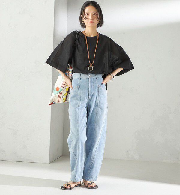 SHIPS for women「〈手洗い可能〉18G コットン ナイロン ワイド スリーブ プルオーバー」|ニット・セーター|