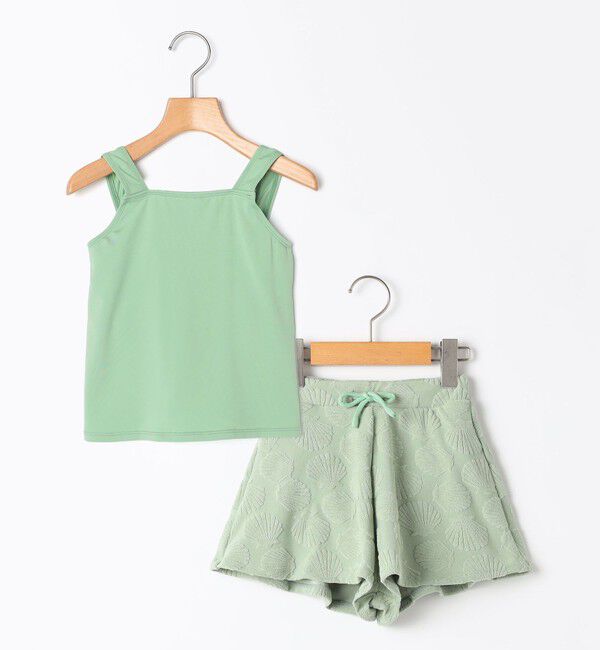 SHIPS KIDS「SHIPS KIDS:100～130cm / 無地 シェル セパレート スイム ウエア」|その他|ライトグリーン