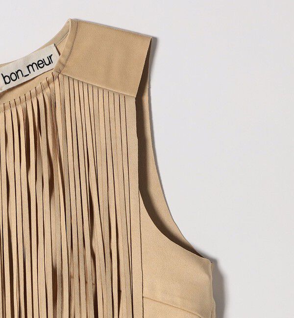 SHIPS any「bon_meur:〈手洗い可能〉フリンジ チャーム ノースリーブ プルオーバー」|ベスト・ジレ|