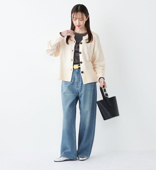 SHIPS Colors 「SHIPS Colors:〈洗濯機可能〉フロッキー プリント ロゴTシャツ（ロンT）◇」|Tシャツ・カットソー|