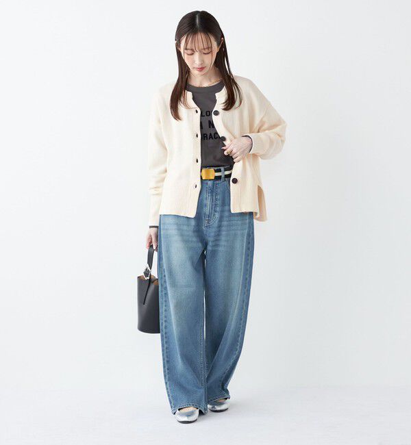 SHIPS Colors 「SHIPS Colors:〈洗濯機可能〉フロッキー プリント ロゴTシャツ（ロンT）◇」|Tシャツ・カットソー|